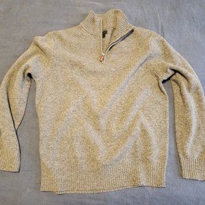 Men's J.CREW Lambswool half-zip sweater / LARGE / HEATHER MINK
